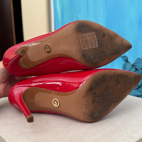 MICHAEL Michael Kors Scarlet Red Patent Leather Stiletto Pumps  Size 6.5 - Picture 5 of 6